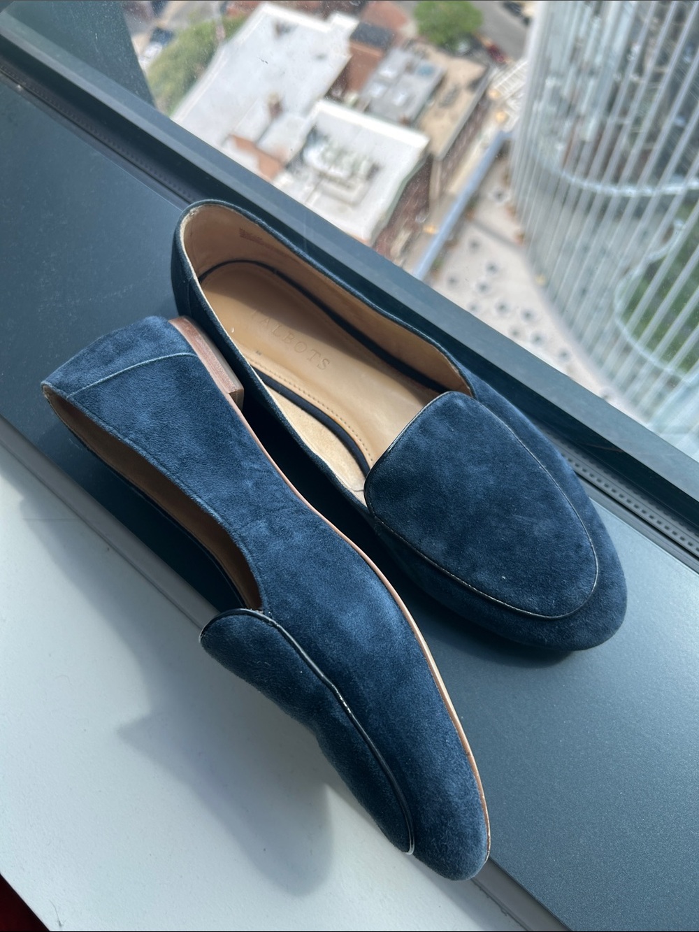 Talbots Navy Suede Ballet Loafers